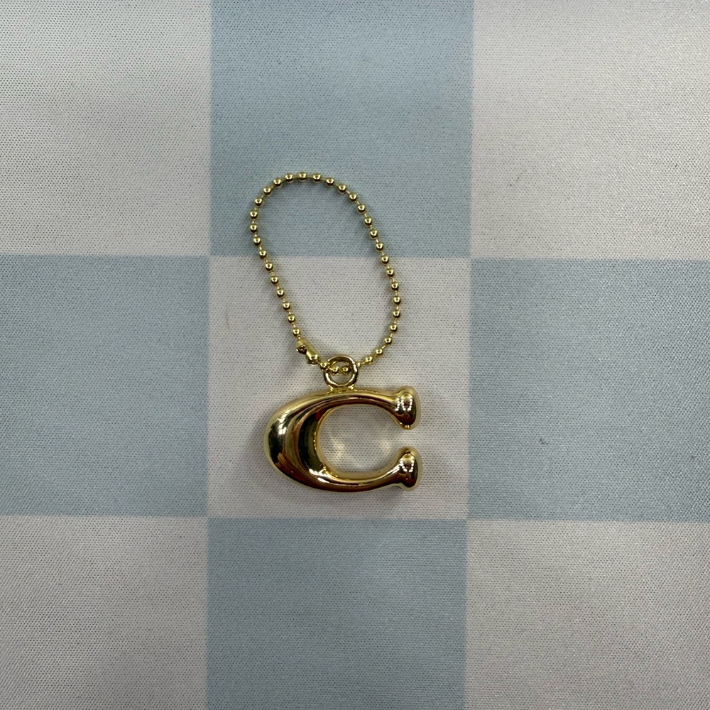 Coach Gold Mini Signature C
Charm Wild Rose Perfume Charm w/ Short Ball Chain